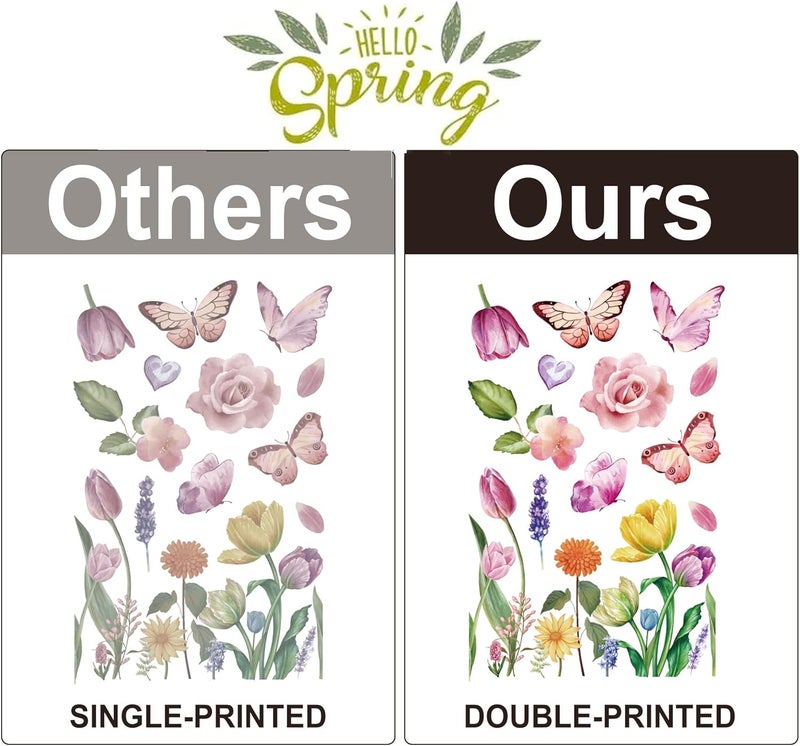 i-Beeboo Spring Flower Window clings Decorations Window Decals Stickers for Office Home - Image 4